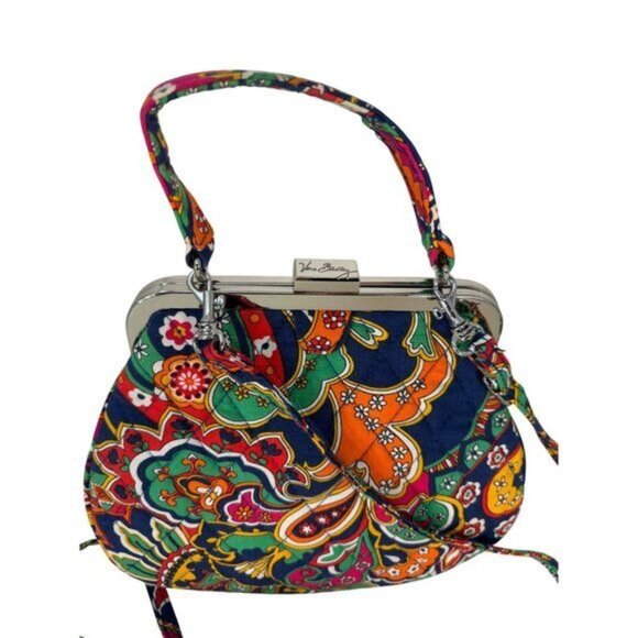 Vera Bradley Cotton Carson Mini Shoulder Bag With Vibrant Floral Paisley Pattern - Picture 7 of 12